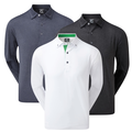 Footjoy Mens Houndstooth Long Sleeved Stretch Lisle Golf Polo